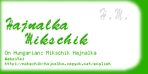 hajnalka mikschik business card